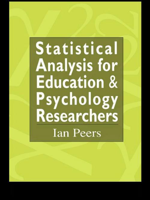 Cover of the book Statistical Analysis for Education and Psychology Researchers by Ian Peers, Taylor and Francis