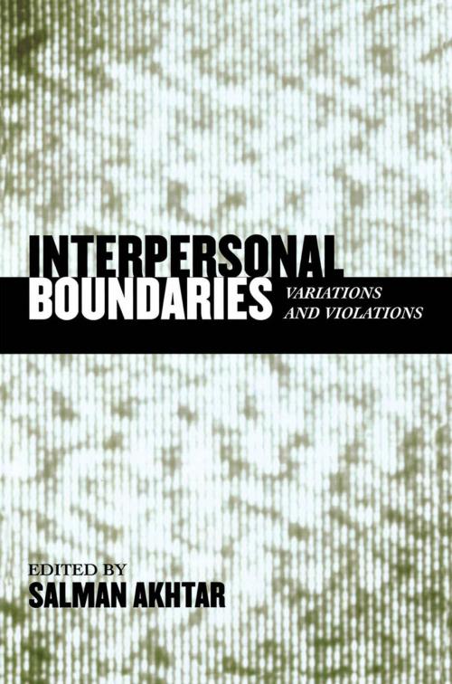 Cover of the book Interpersonal Boundaries by Ilany Kogan, Jennifer Bonovitz Ph.D., Phyllis Tyson Ph.D., Ruth Garfield M.D., Glen Gabbard M.D., Ira Brenner M.D., Henri Parens M.D., Jason Aronson, Inc.