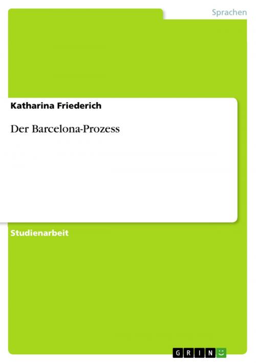 Cover of the book Der Barcelona-Prozess by Katharina Friederich, GRIN Verlag