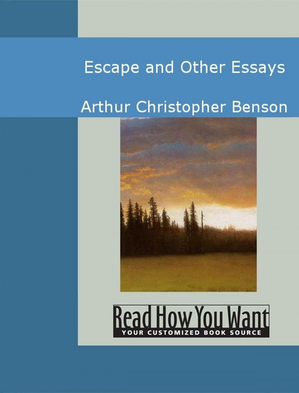 Big bigCover of Escape And Other Essays