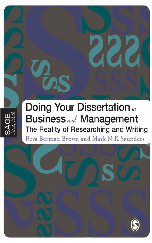 Cover of the book Doing Your Dissertation in Business and Management by Professor Reva Berman Brown, SAGE Publications