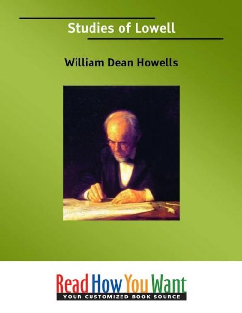 Cover of the book Studies Of Lowell by Howells William Dean, ReadHowYouWant