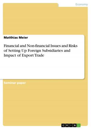 Book cover of Financial and Non-financial Issues and Risks of Setting Up Foreign Subsidiaries and Impact of Export Trade