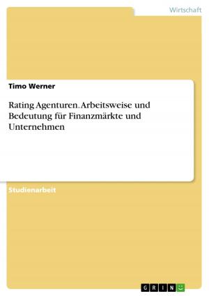 Cover of the book Rating Agenturen. Arbeitsweise und Bedeutung für Finanzmärkte und Unternehmen by ?ukasz Z?bczyk