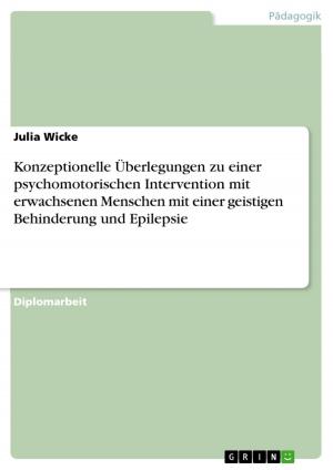 Cover of the book Konzeptionelle Überlegungen zu einer psychomotorischen Intervention mit erwachsenen Menschen mit einer geistigen Behinderung und Epilepsie by Alexandra Kloß