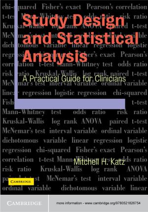 Cover of the book Study Design and Statistical Analysis by Sophia Vasalou