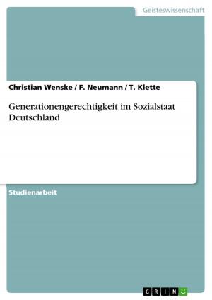 Book cover of Generationengerechtigkeit im Sozialstaat Deutschland