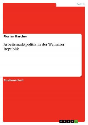 Book cover of Arbeitsmarktpolitik in der Weimarer Republik