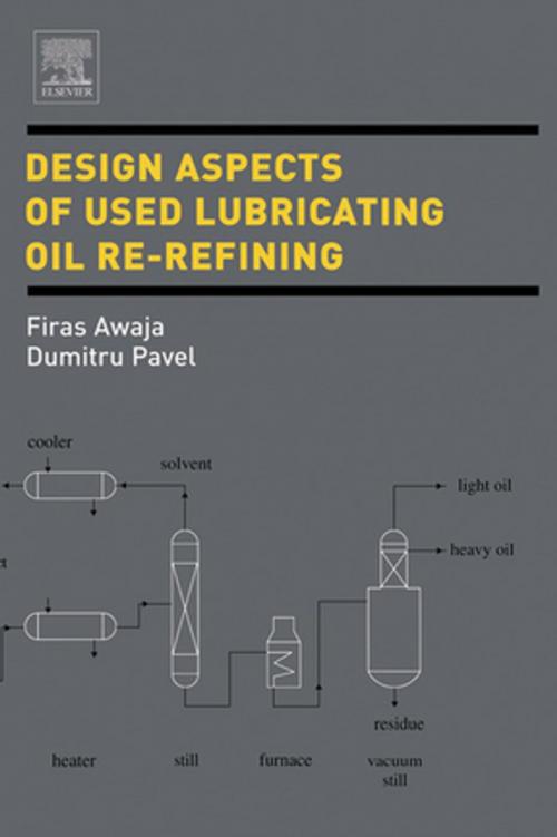 Cover of the book Design Aspects of Used Lubricating Oil Re-Refining by Firas Awaja, Dumitru Pavel, Elsevier Science