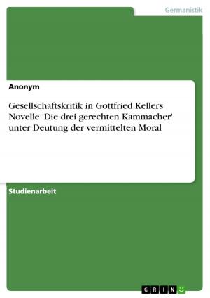 Cover of the book Gesellschaftskritik in Gottfried Kellers Novelle 'Die drei gerechten Kammacher' unter Deutung der vermittelten Moral by Amanda McTigue