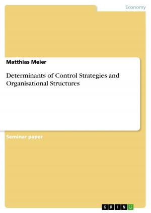 Book cover of Determinants of Control Strategies and Organisational Structures