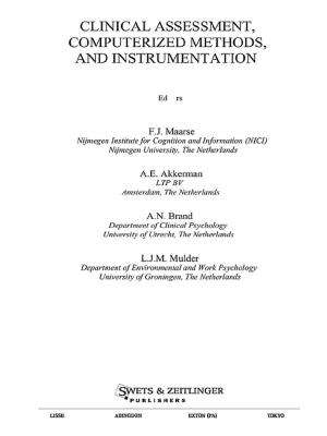 Book cover of Clinical Assessment, Computerized Methods, and Instrumentation