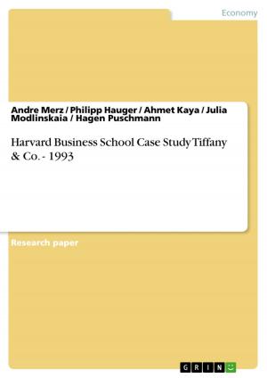Cover of the book Harvard Business School Case Study Tiffany & Co. - 1993 by Burkhard Tomm-Bub, M.A. (Dipl.-Soz.Arb.-FH-)