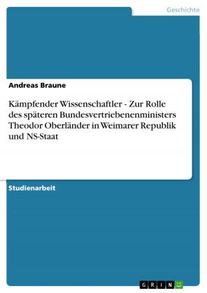 Cover of the book Kämpfender Wissenschaftler - Zur Rolle des späteren Bundesvertriebenenministers Theodor Oberländer in Weimarer Republik und NS-Staat by Jennifer Moczko