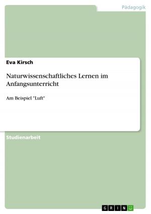 Cover of the book Naturwissenschaftliches Lernen im Anfangsunterricht by Jasmin Weitzel