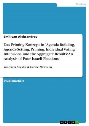Book cover of Das Priming-Konzept in 'Agenda-Building, Agenda-Setting, Priming, Individual Voting Intensions, and the Aggregate Results: An Analysis of Four Israeli Elections'