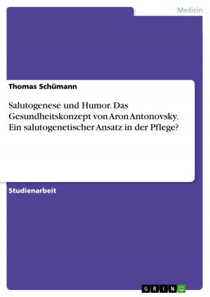 Book cover of Salutogenese und Humor. Das Gesundheitskonzept von Aron Antonovsky. Ein salutogenetischer Ansatz in der Pflege?