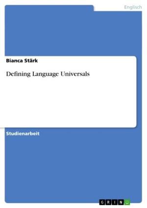 Cover of the book Defining Language Universals by Pradheep Manisekaran