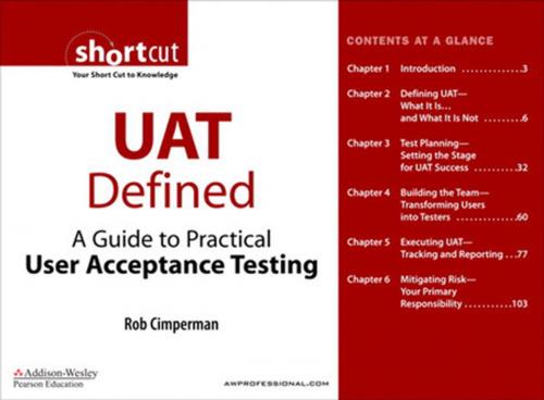 Cover of the book UAT Defined by Rob Cimperman, Pearson Education