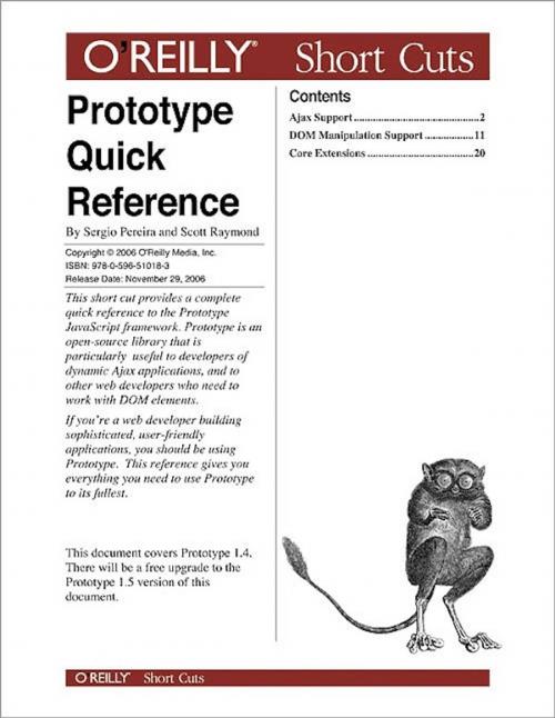 Cover of the book Prototype Quick Reference by Scott Raymond, Sergio Pereira, O'Reilly Media