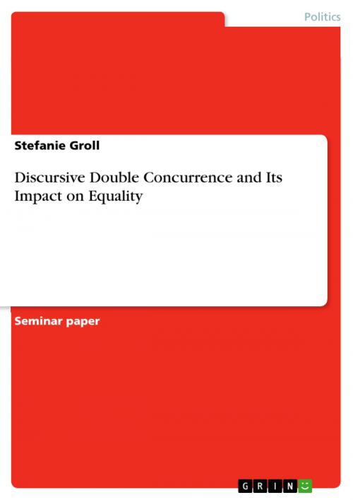 Cover of the book Discursive Double Concurrence and Its Impact on Equality by Stefanie Groll, GRIN Publishing