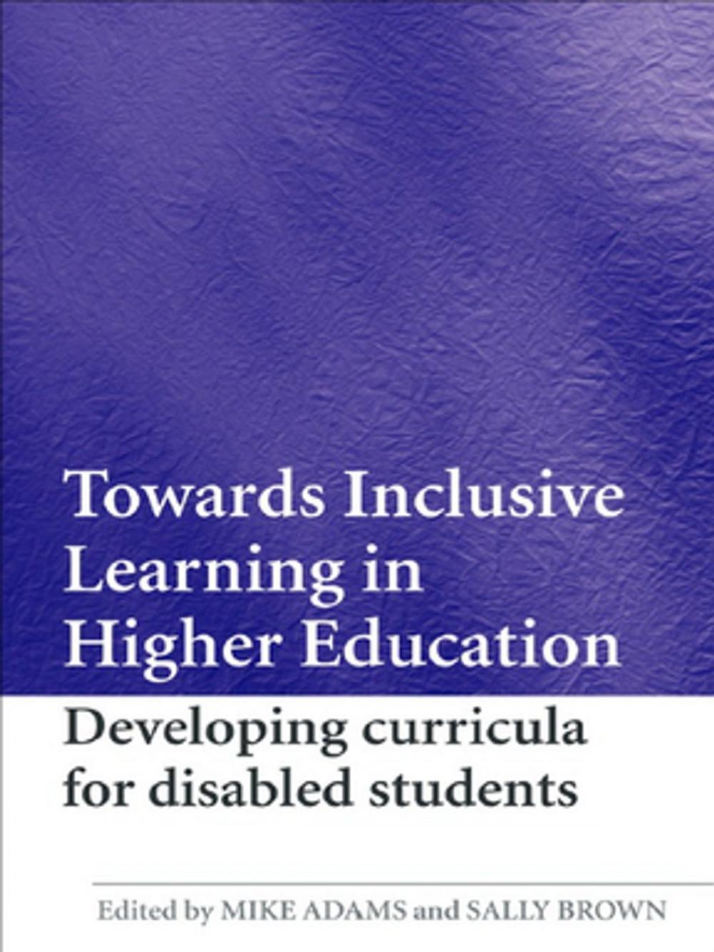 Big bigCover of Towards Inclusive Learning in Higher Education
