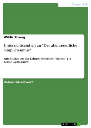Cover of the book Unterrichtseinheit zu 'Der abenteuerliche Simplicissimus' by Danila Weigel