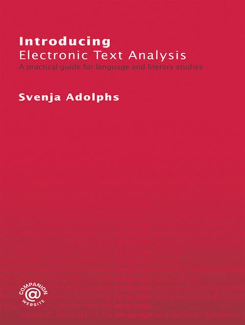 Cover of the book Introducing Electronic Text Analysis by Svenja Adolphs, Taylor and Francis