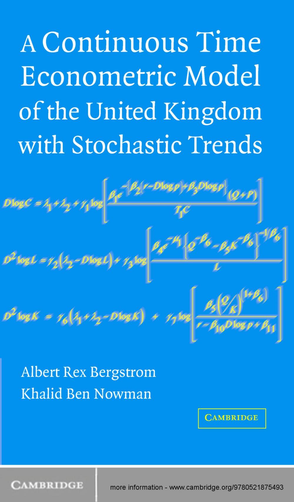 Big bigCover of A Continuous Time Econometric Model of the United Kingdom with Stochastic Trends