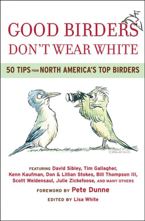 Cover of the book Good Birders Don't Wear White by David Sibley, Tim Gallagher, Kenn Kaufman, Don Stokes, Lillian Stokes, Bill Thompson III, Scott Weidensaul, Julie Zickefoose, Houghton Mifflin Harcourt