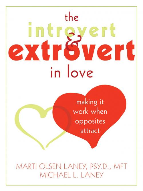 Cover of the book The Introvert and Extrovert in Love by Marti Laney, PsyD, MFT, Michael Laney, New Harbinger Publications