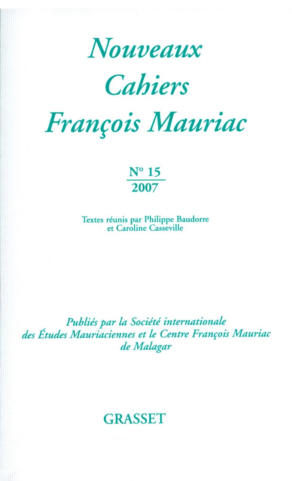 Big bigCover of Nouveaux cahiers François Mauriac N°15