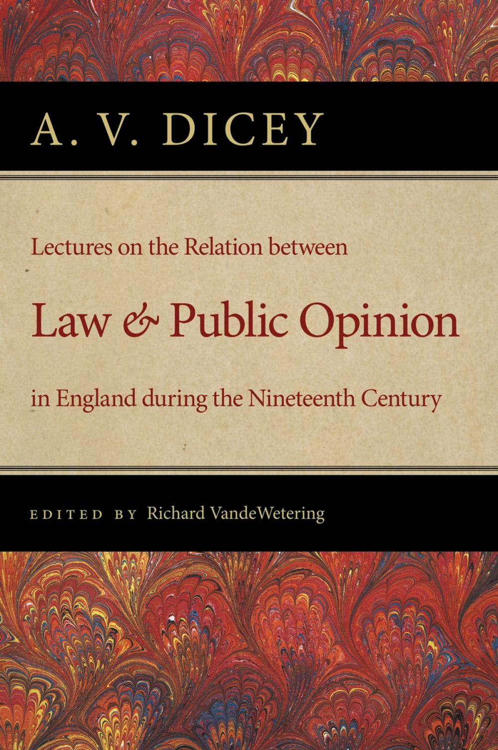 Big bigCover of Lectures on the Relation between Law and Public Opinion in England during the Nineteenth Century