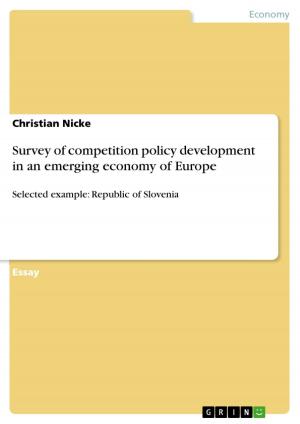 Cover of Survey of competition policy development in an emerging economy of Europe