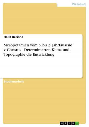 Cover of the book Mesopotamien vom 5. bis 3. Jahrtausend v. Christus - Determinierten Klima und Topographie die Entwicklung by Stephan Bartke