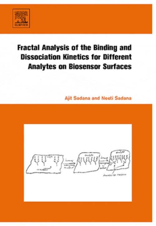 Cover of the book Fractal Analysis of the Binding and Dissociation Kinetics for Different Analytes on Biosensor Surfaces by Ajit Sadana, Neeti Sadana, Elsevier Science