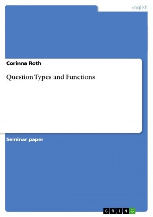 Cover of the book Question Types and Functions by Corinna Roth, GRIN Publishing