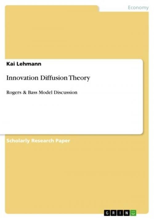 Cover of the book Innovation Diffusion Theory by Kai Lehmann, GRIN Verlag