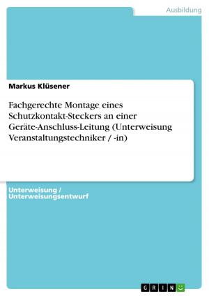 Cover of the book Fachgerechte Montage eines Schutzkontakt-Steckers an einer Geräte-Anschluss-Leitung (Unterweisung Veranstaltungstechniker / -in) by Kristina Riedel