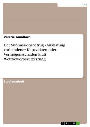 Cover of the book Der Submissionsbetrug - Auslastung vorhandener Kapazitäten oder Vermögensschaden kraft Wettbewerbsverzerrung by Marc Backhaus
