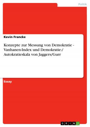 Cover of the book Konzepte zur Messung von Demokratie - Vanhanen-Index und Demokratie-/ Autokratieskala von Jaggers/Gurr by Steffen Knäbe