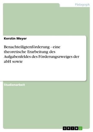 Cover of the book Benachteiligtenförderung - eine theoretische Erarbeitung des Aufgabenfeldes des Förderungszweiges der abH sowie by Bianca Seitz