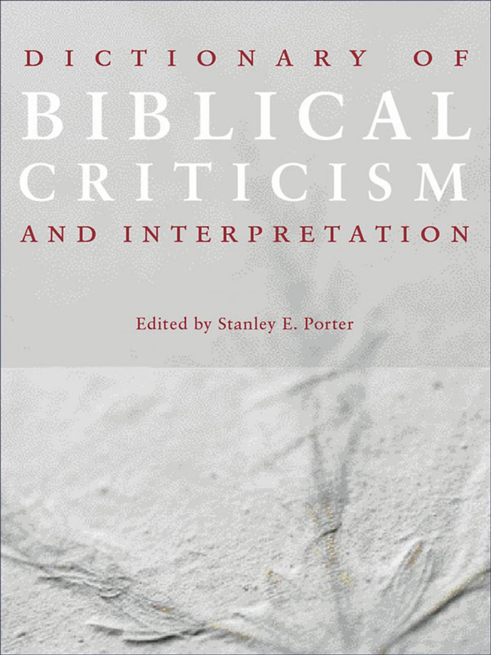 Big bigCover of Dictionary of Biblical Criticism and Interpretation