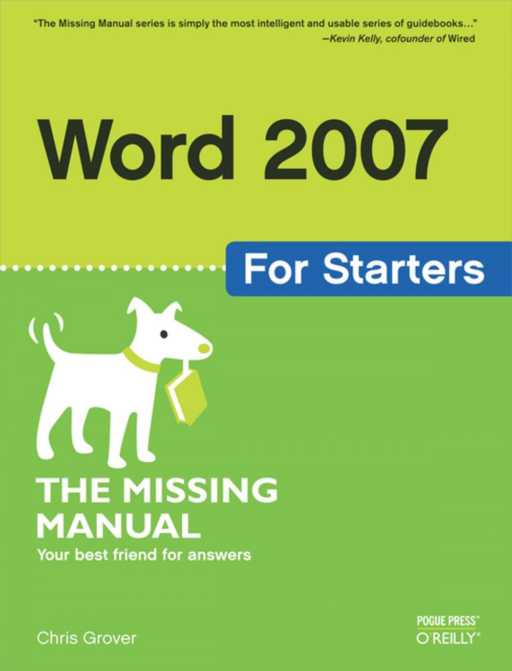 Big bigCover of Word 2007 for Starters: The Missing Manual