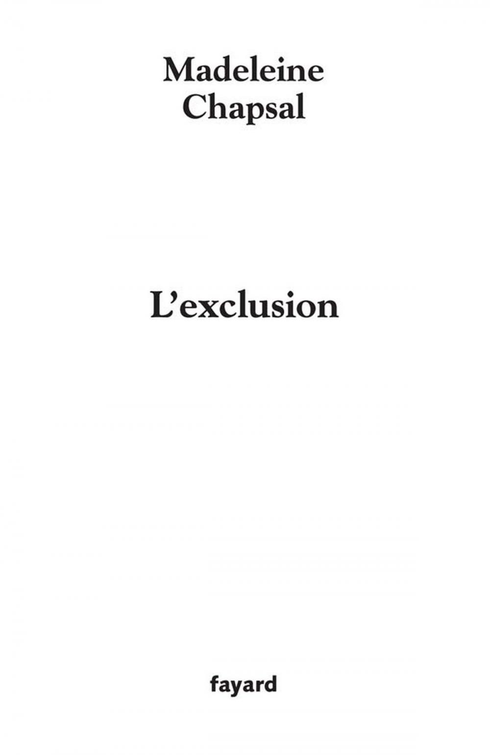 Big bigCover of L'Exclusion
