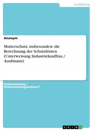 Cover of the book Mutterschutz, insbesondere die Berechnung der Schutzfristen (Unterweisung Industriekauffrau / -kaufmann) by Anonym