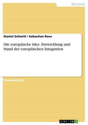 Cover of the book Die europäische Idee. Entwicklung und Stand der europäischen Integration by Kristina Reymann