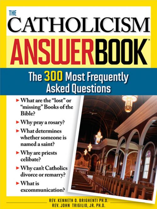 Cover of the book The Catholicism Answer Book by Kenneth Brighenti, Ph.D., Rev., John Trigilio, Jr., Ph.D., Rev., Sourcebooks