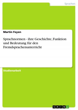 Cover of the book Sprachnormen - ihre Geschichte, Funktion und Bedeutung für den Fremdsprachenunterricht by Franziska Waldschmidt