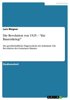 Cover of the book Die Revolution von 1525 - 'Ein Bauernkrieg?' by Doreen Schröder
